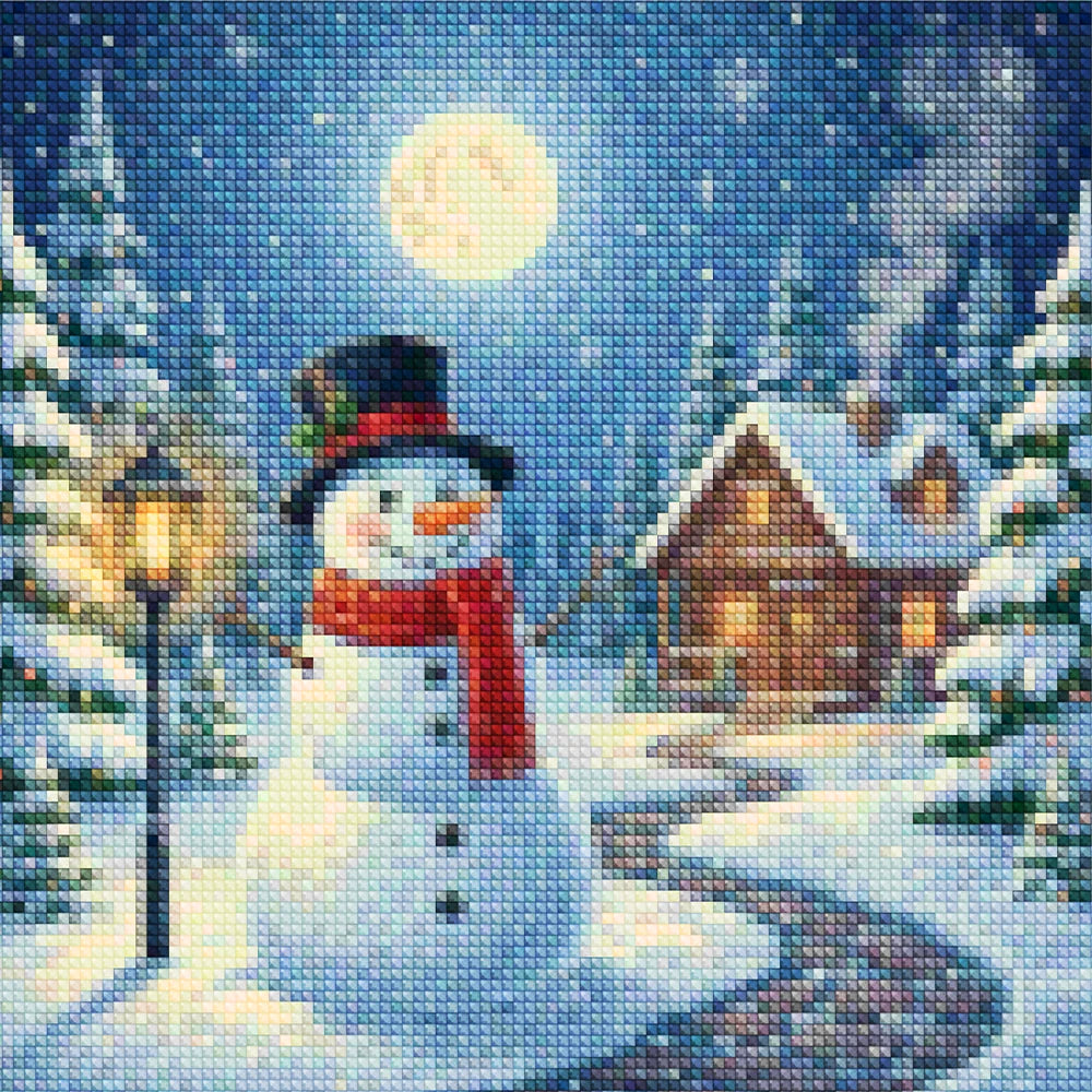 Mini Diamond Painting - Kleine sneeuwpop glimlach