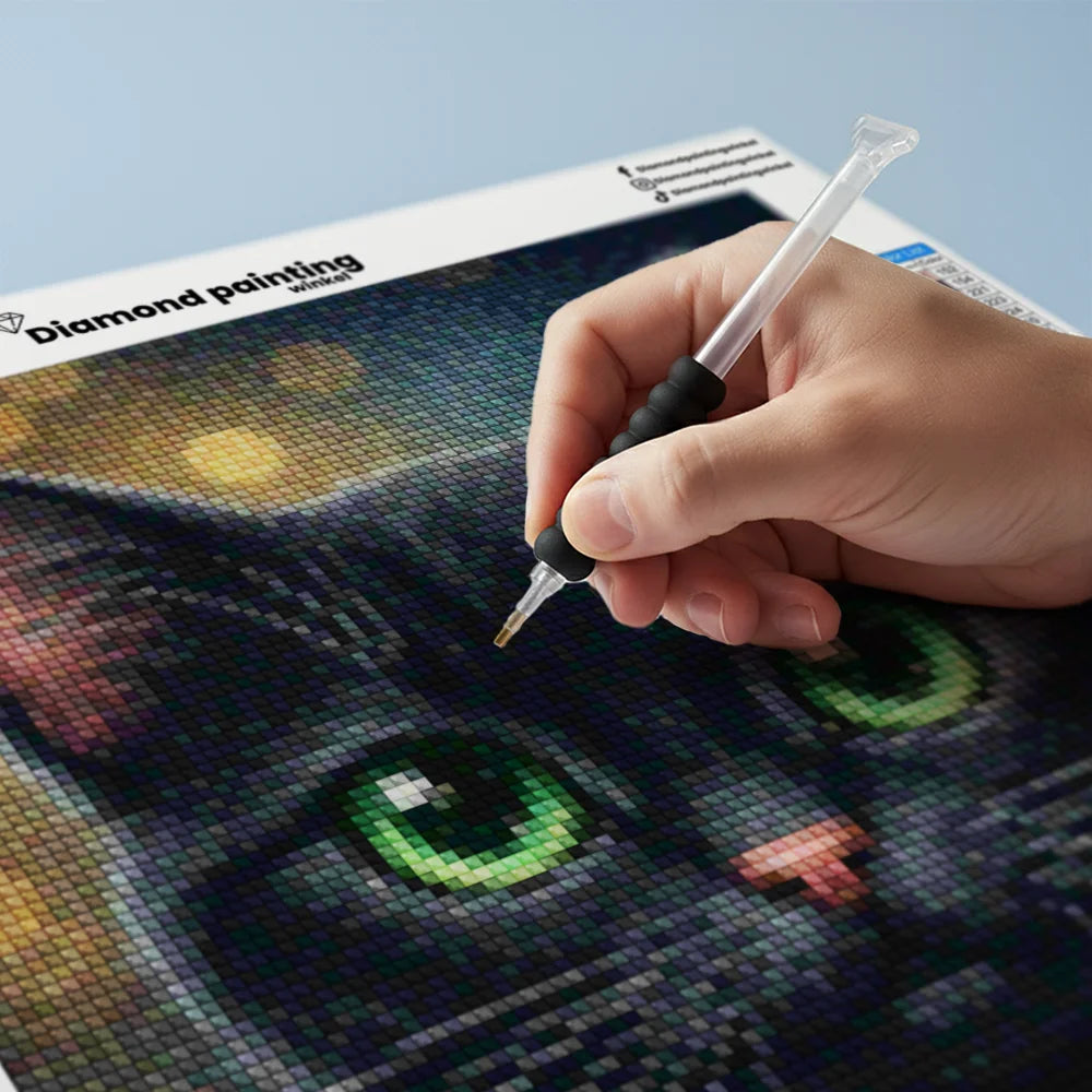 Mini Diamond Painting - Schattig zwart kattengezicht
