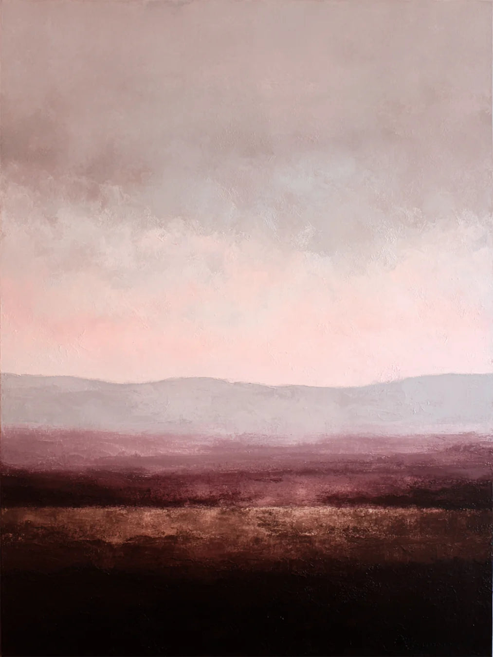 Diamond Painting - Abstract minimalistisch landschap in paars, taupe en bordeaux