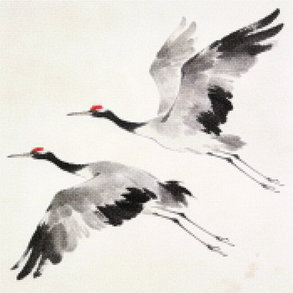 Diamond Painting - Zen Cranes I Warm, Chris Paschke