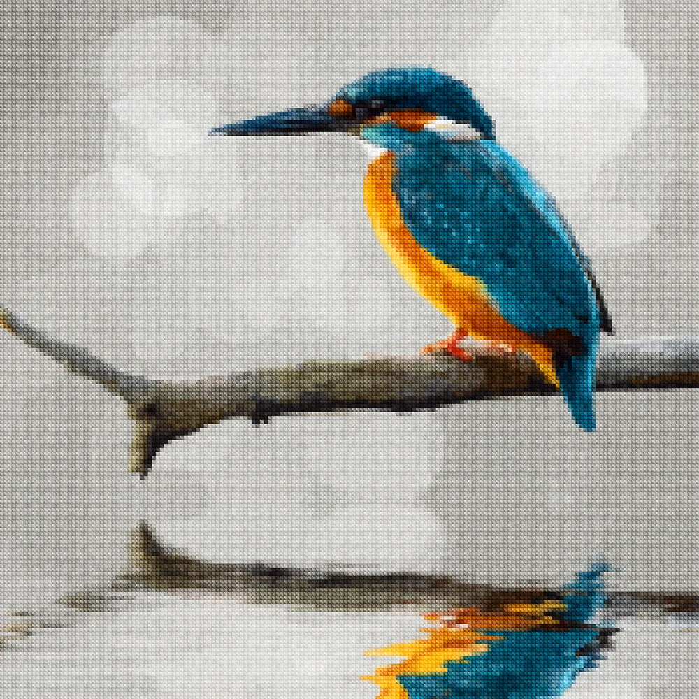Diamond Painting - IJsvogel – Perfecte Ochtendreflectie