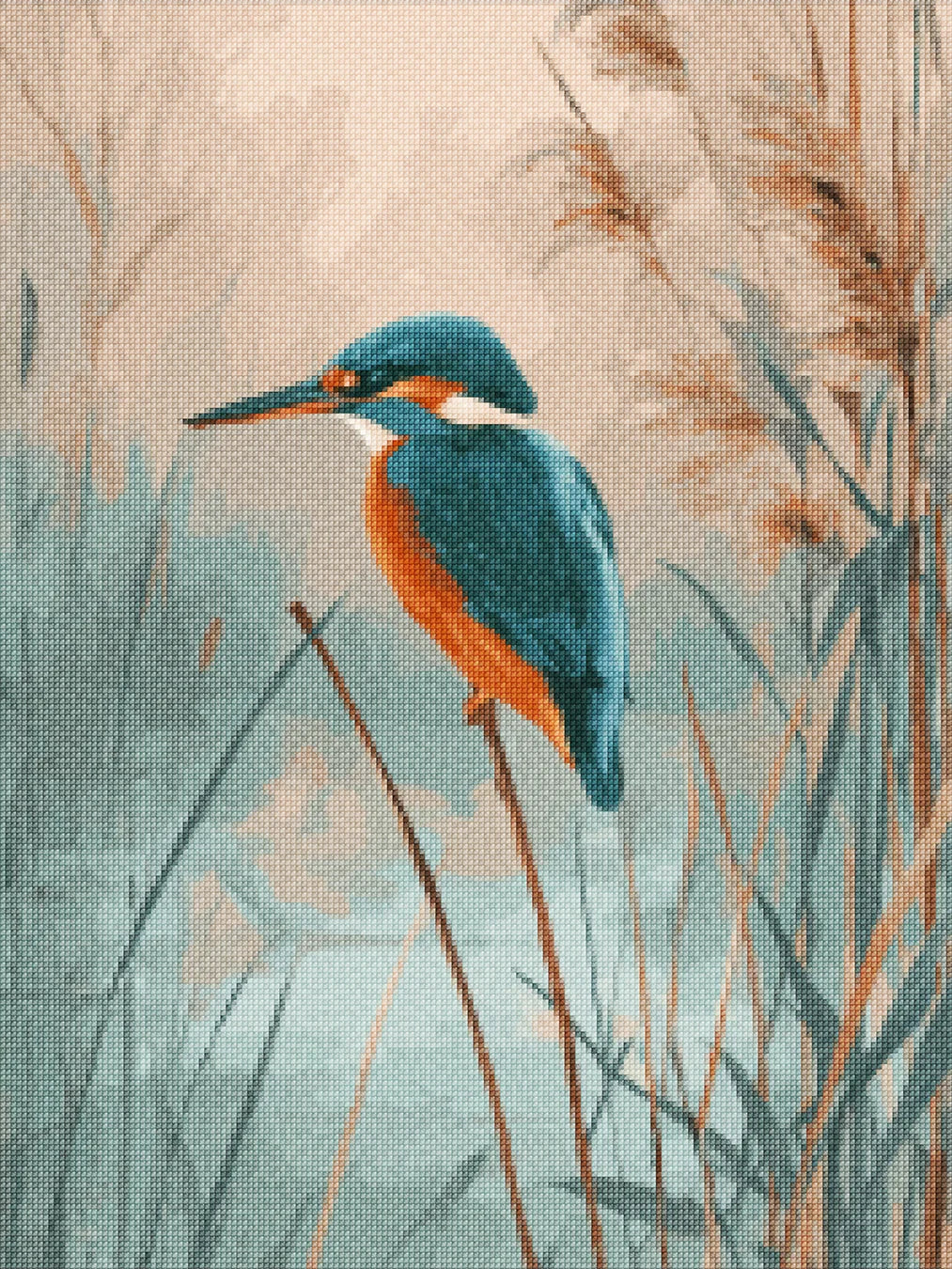 Diamond Painting - IJsvogel bij Zonsopkomst