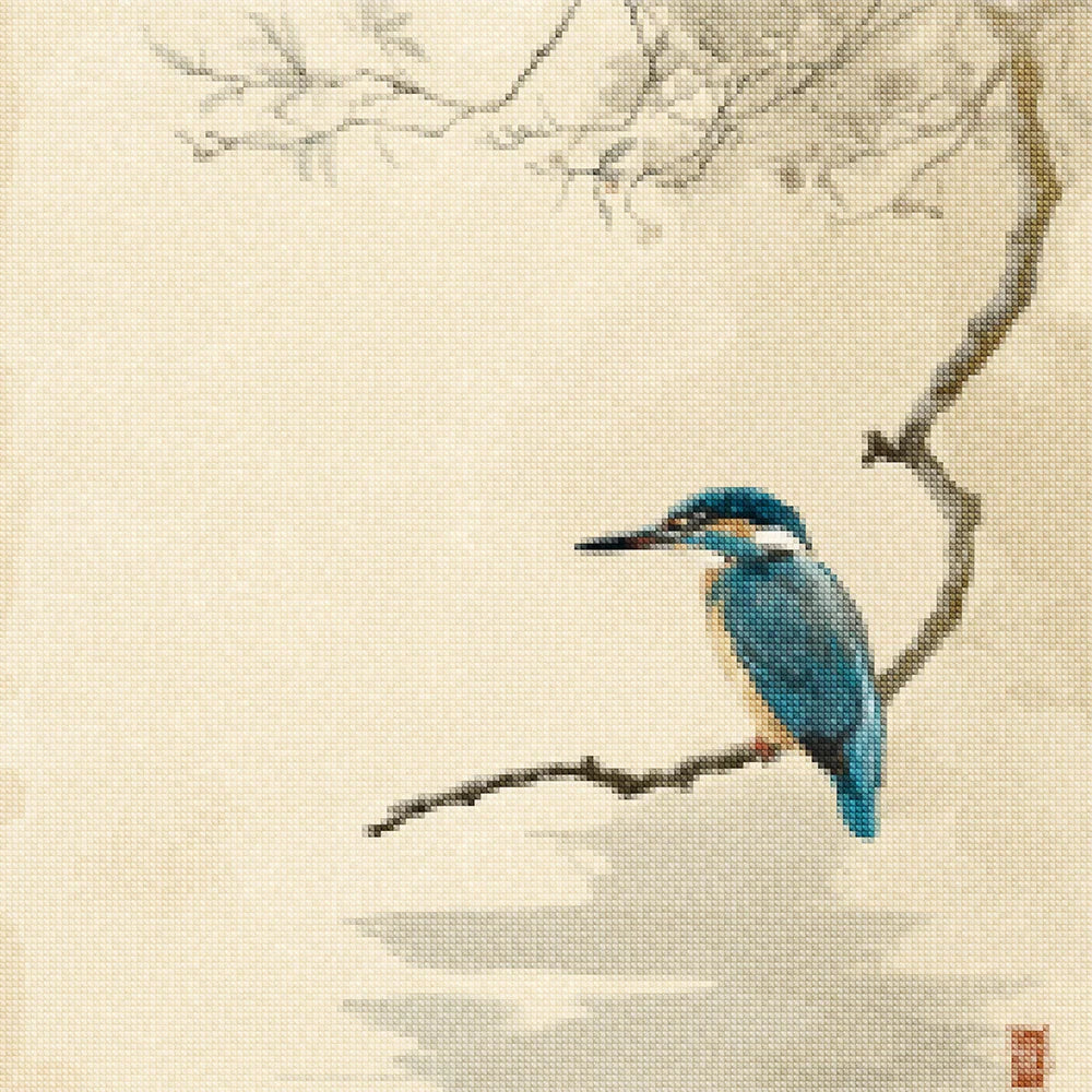 Diamond Painting - Japanse IJsvogel boven de Mist
