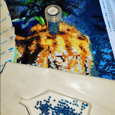 Diamond painting work in progress