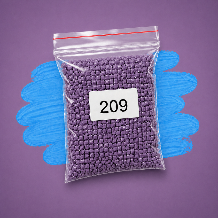 Zakje diamond-paintingsteentjes met kleurcode DMC 209