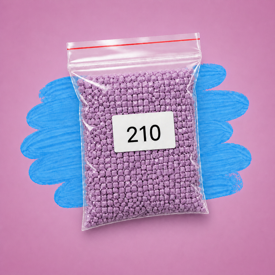 Zakje diamond-paintingsteentjes met kleurcode DMC 210