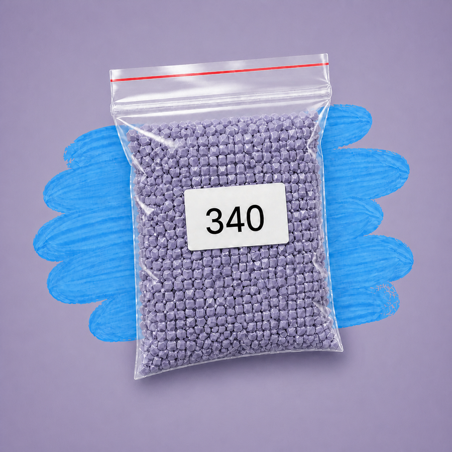 Zakje diamond-paintingsteentjes met kleurcode DMC 340