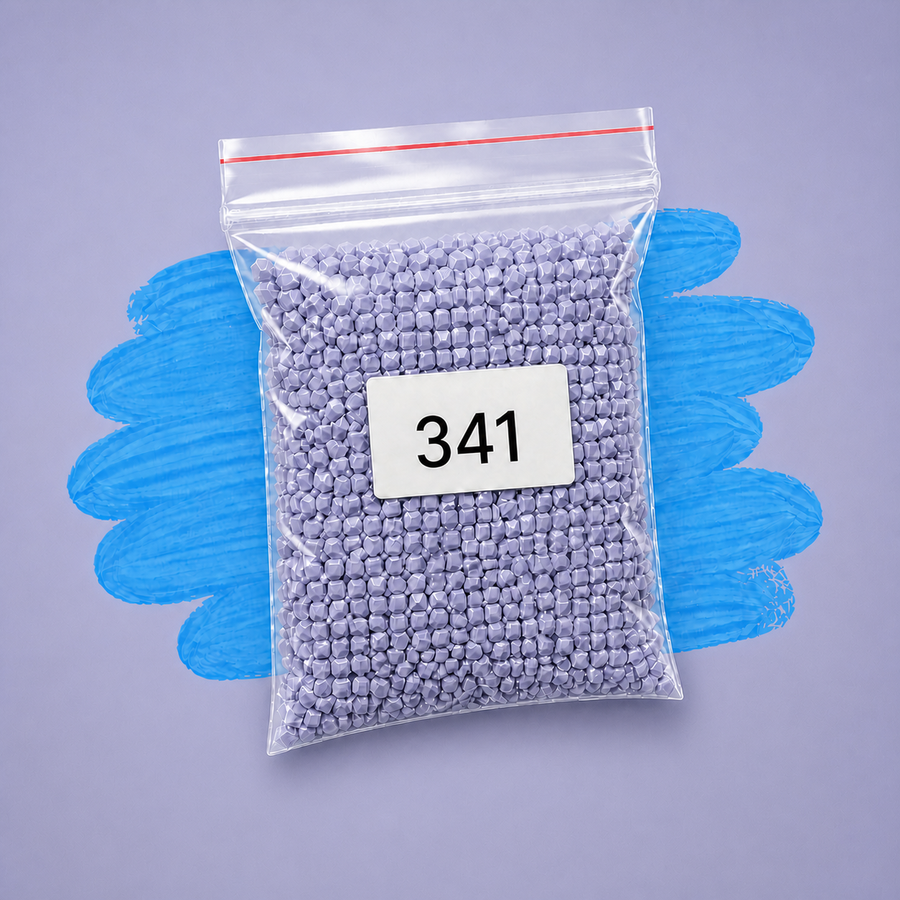 Zakje diamond-paintingsteentjes met kleurcode DMC 341