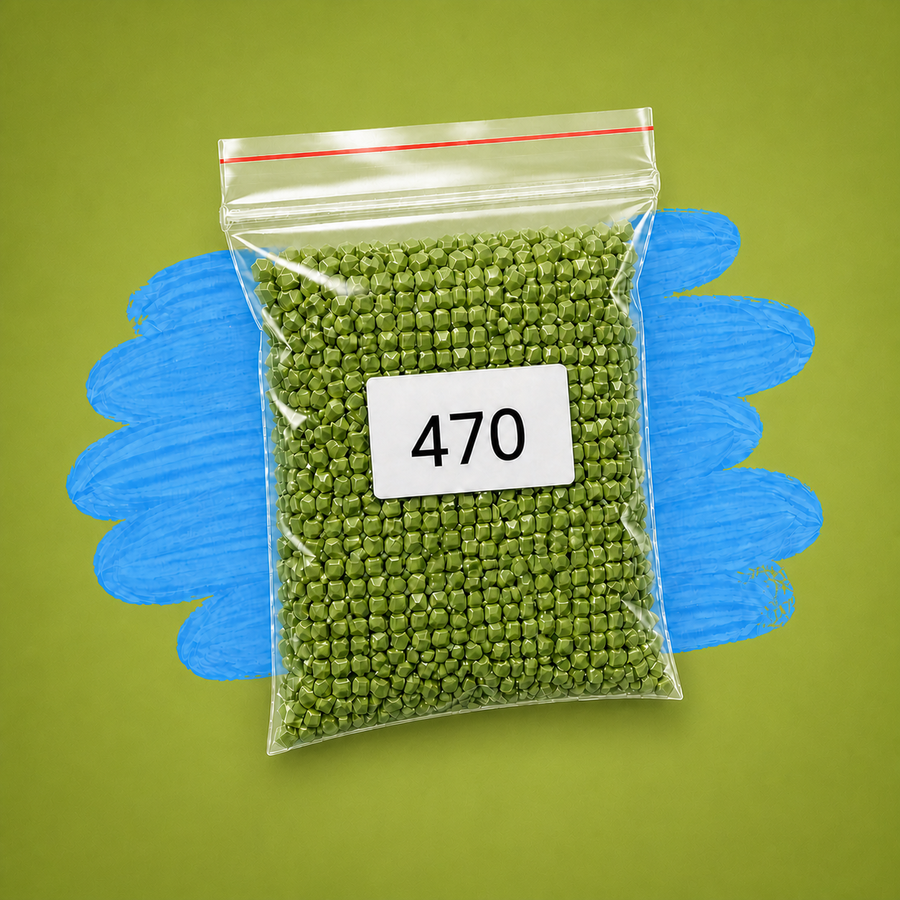 Zakje diamond-paintingsteentjes met kleurcode DMC 470