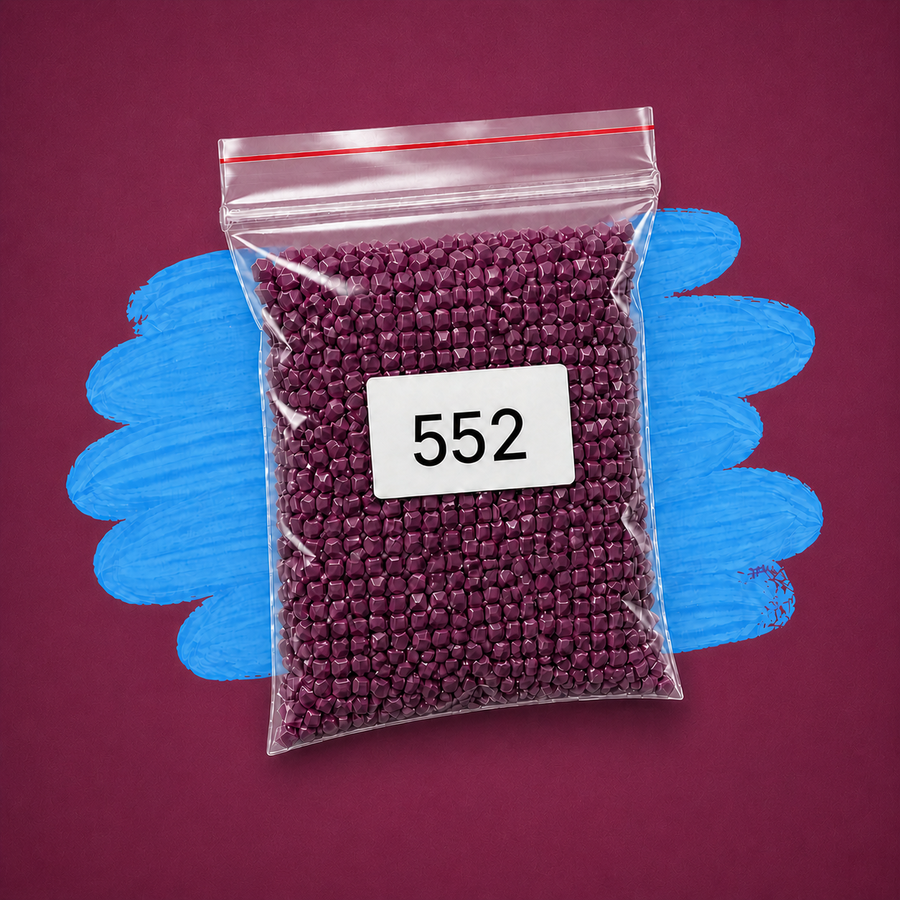 Zakje diamond-paintingsteentjes met kleurcode DMC 552