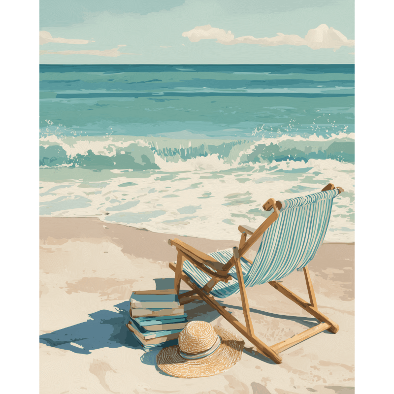 diamond painting - sereen strand – afbeelding 1