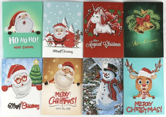 Diamond Painting Kerstkaarten - DIY kerstversieringen en Diamond Painting Kerst stickers