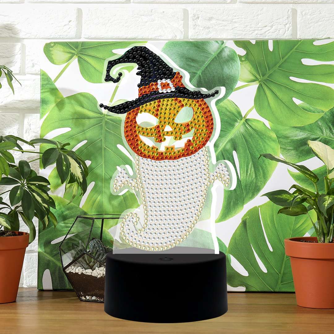 Diamond Painting Lamp Pompoen Spookje – productweergave