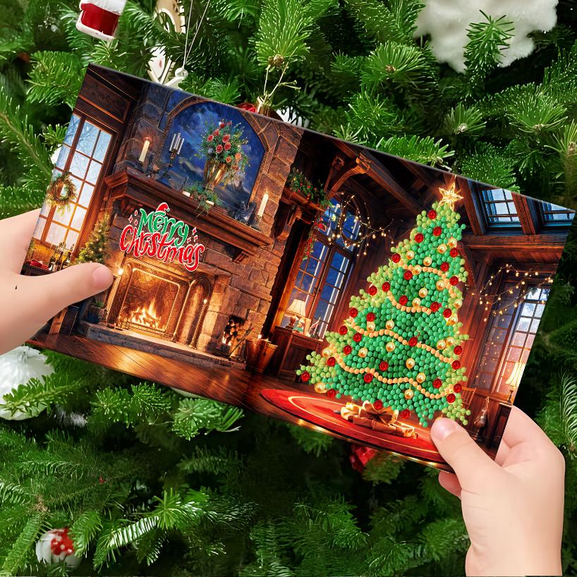 diamond painting 12 kerstkaarten - kerstavond set – afbeelding 8