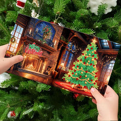 diamond painting 12 kerstkaarten - kerstavond set – afbeelding 8