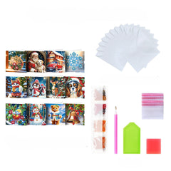 diamond painting 12 kerstkaarten - kerstmagie set – afbeelding 11