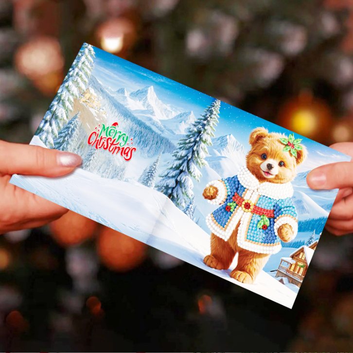 diamond painting 12 kerstkaarten - kerstmagie set – afbeelding 7