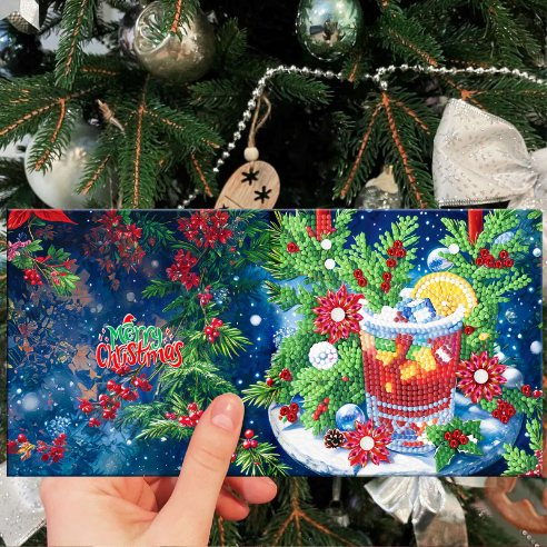 diamond painting 12 kerstkaarten - kerstmagie set – afbeelding 8