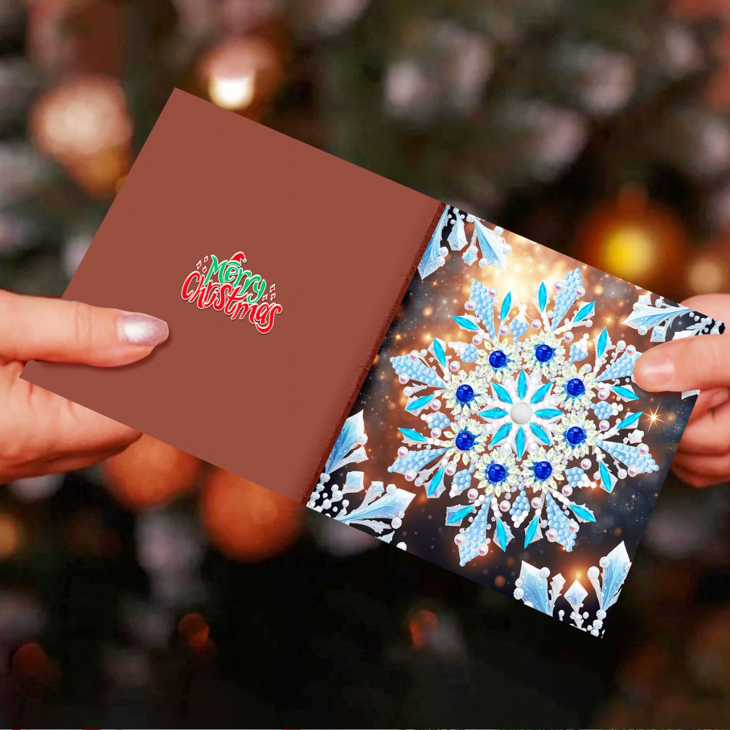 diamond painting 12 kerstkaarten - kerstsfeer set – afbeelding 5
