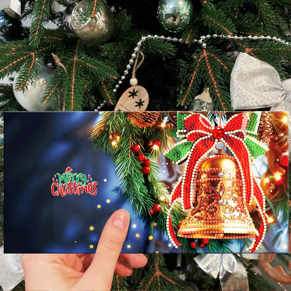 diamond painting 12 kerstkaarten - kerstsfeer set – afbeelding 6