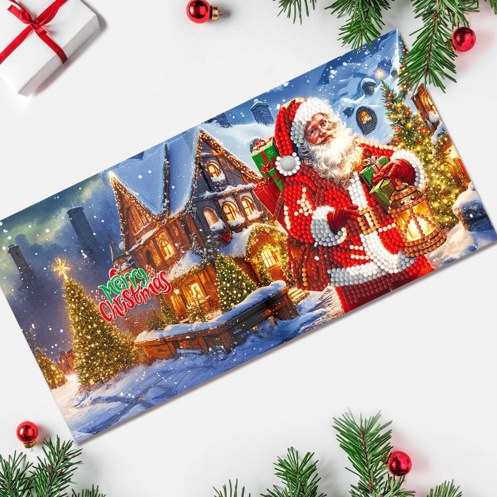 diamond painting 12 kerstkaarten - kerstsfeer set – afbeelding 9