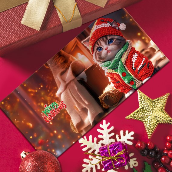 diamond painting 12 kerstkaarten - magische kerst set – afbeelding 4