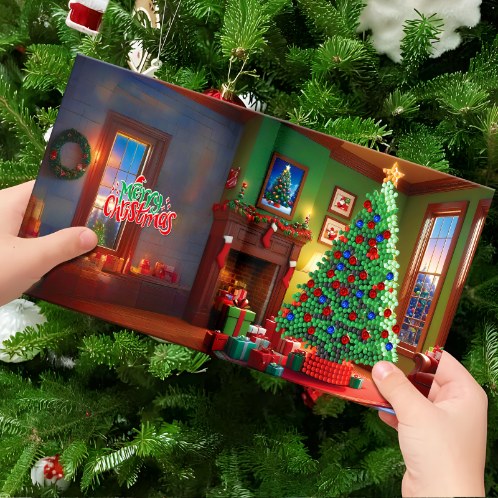 diamond painting 12 kerstkaarten - magische kerst set – afbeelding 5