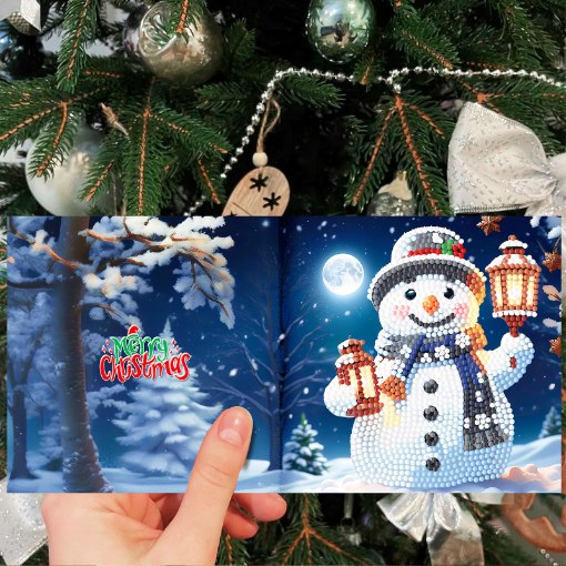 diamond painting 12 kerstkaarten - magische kerst set – afbeelding 7