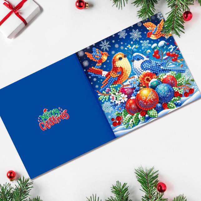 diamond painting 12 kerstkaarten - magische kerst set – afbeelding 9