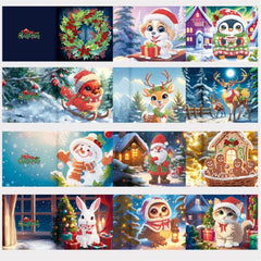 diamond painting 12 kerstkaarten - schattige kerst set – afbeelding 10