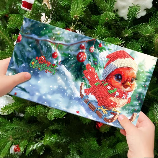 diamond painting 12 kerstkaarten - schattige kerst set – afbeelding 5