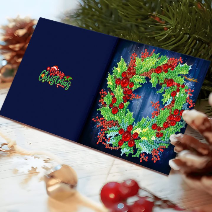 diamond painting 12 kerstkaarten - schattige kerst set – afbeelding 6
