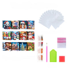 diamond painting 12 kerstkaarten - vrolijke kerst set – afbeelding 11