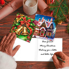 diamond painting 12 kerstkaarten - vrolijke kerst set – afbeelding 3