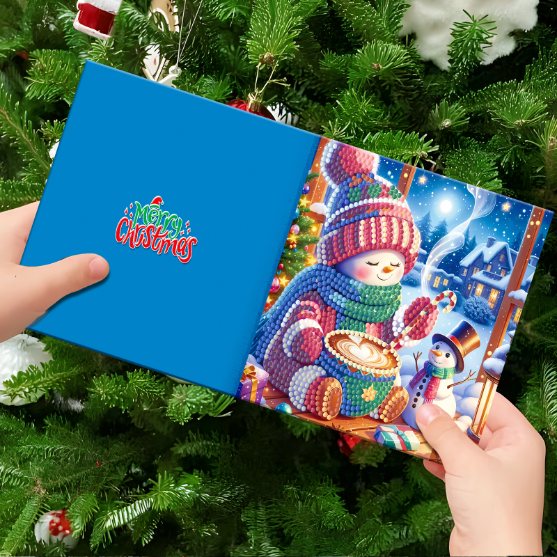 diamond painting 12 kerstkaarten - vrolijke kerst set – afbeelding 7