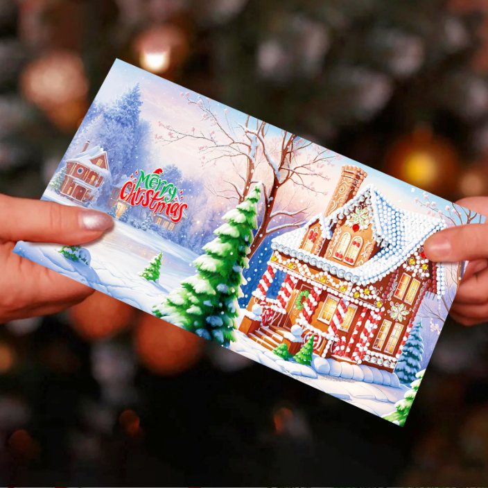diamond painting 12 kerstkaarten - wintervrienden set – afbeelding 7