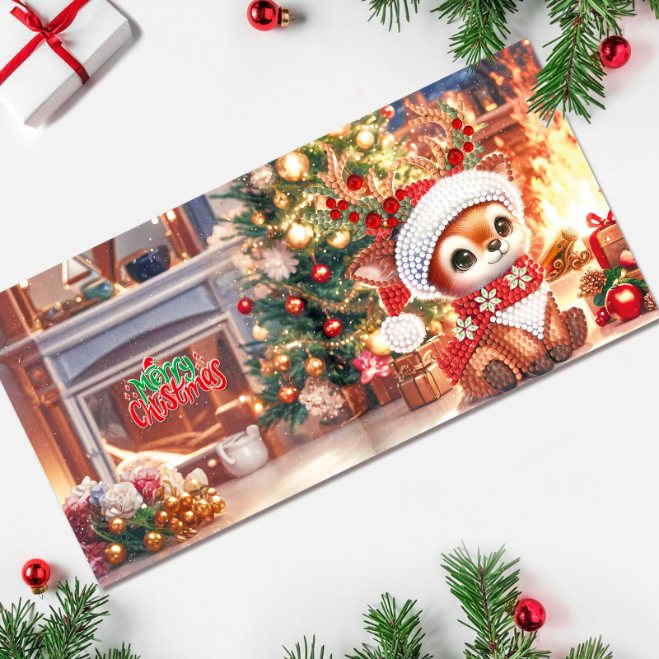 diamond painting 12 kerstkaarten - wintervrienden set – afbeelding 9
