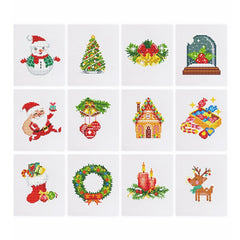 diamond painting - 12 mini diamond paintings - kerst set 2.0 – afbeelding 1