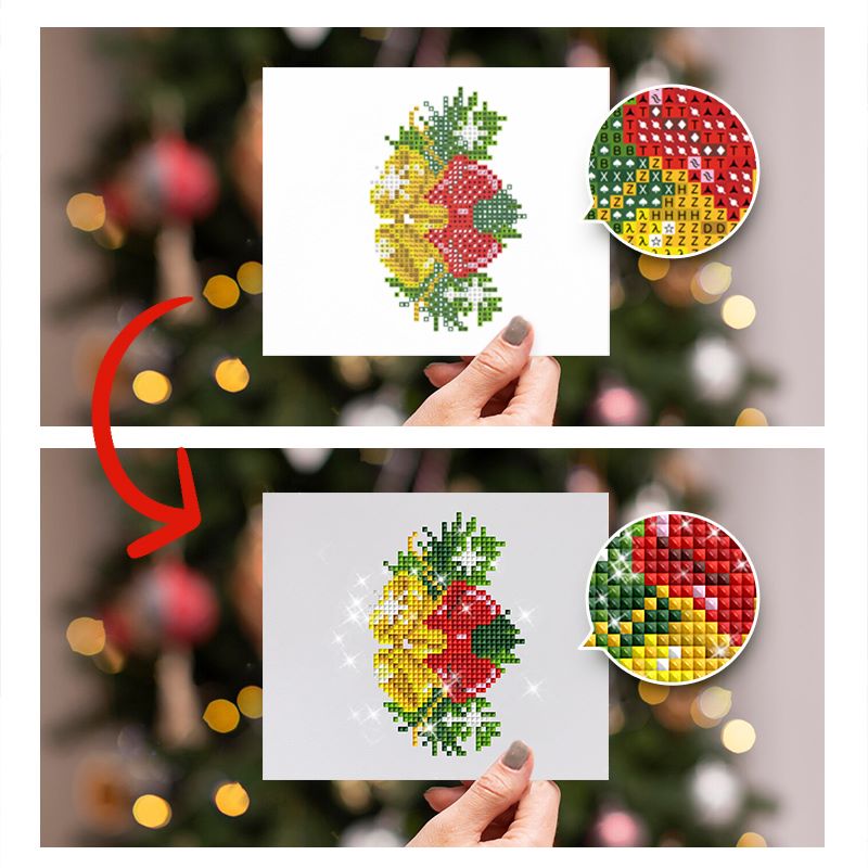 diamond painting - 12 mini diamond paintings - kerst set 2.0 – afbeelding 3