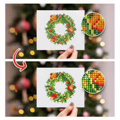 diamond painting - 12 mini diamond paintings - kerst set – afbeelding 3