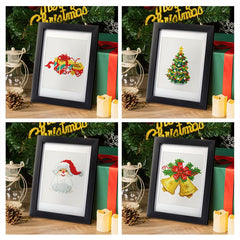 diamond painting - 12 mini diamond paintings - kerst set – afbeelding 4