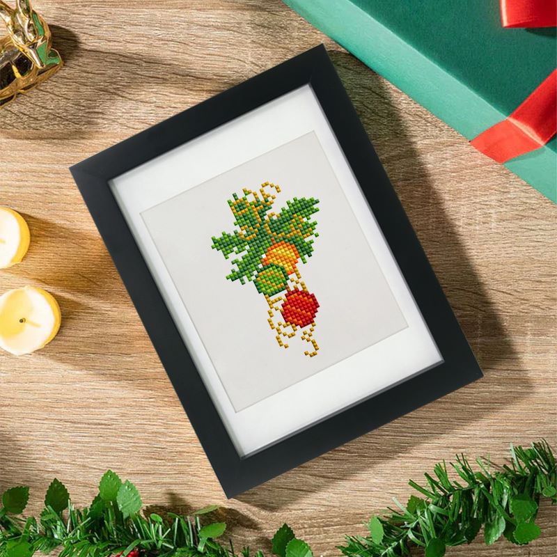 diamond painting - 12 mini diamond paintings - kerst set – afbeelding 9