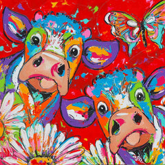 Diamond Painting Koeien Rood – volledig ontwerp