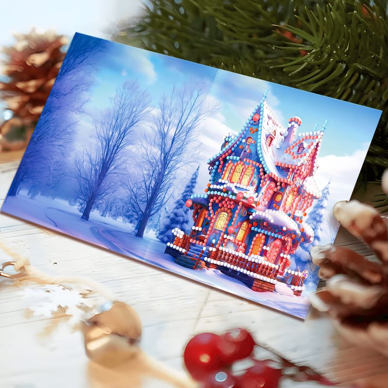 diamond painting 8 kerstkaarten + 12 hangers – afbeelding 9