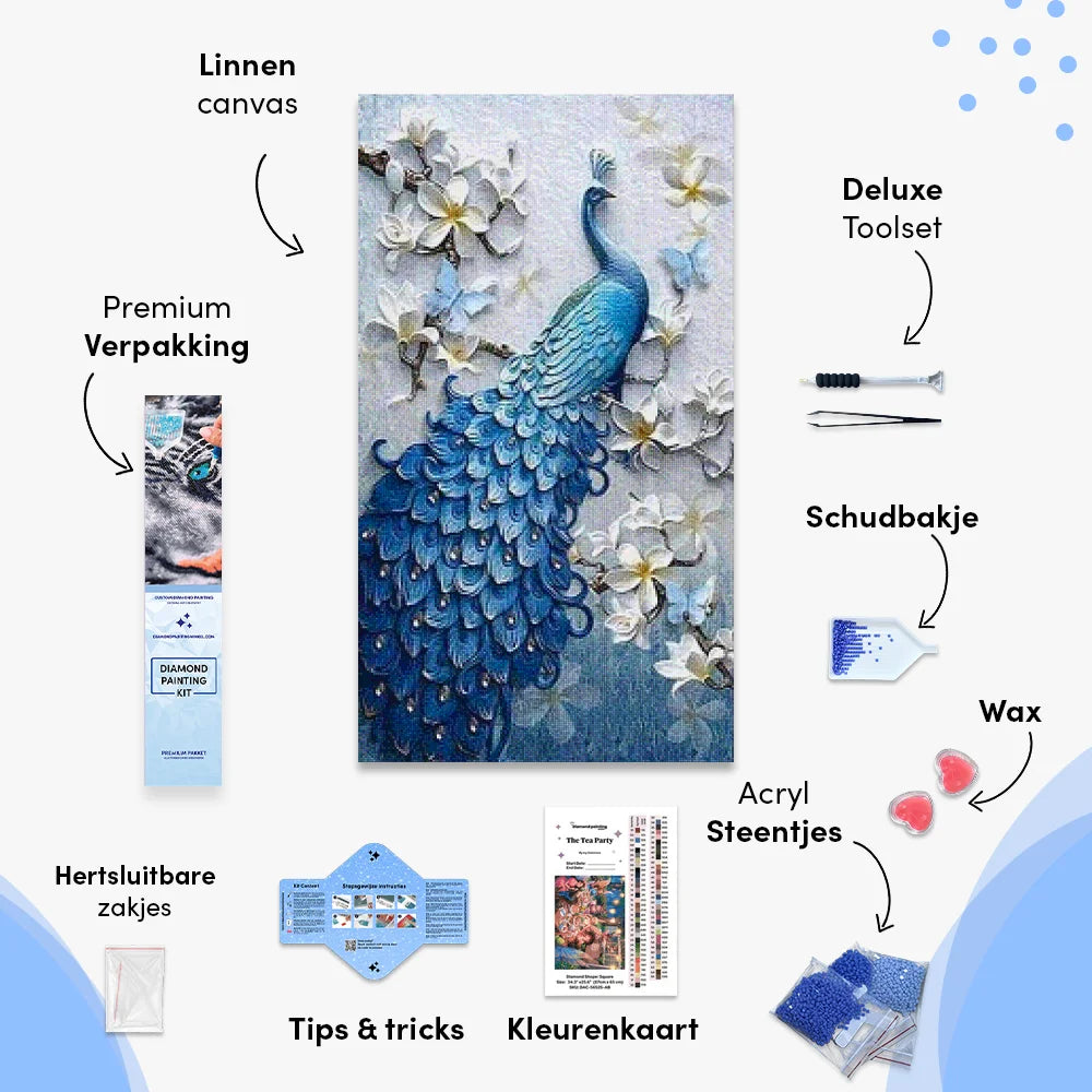Blauwe pauw | Groot Formaat - SEOS Shop ®