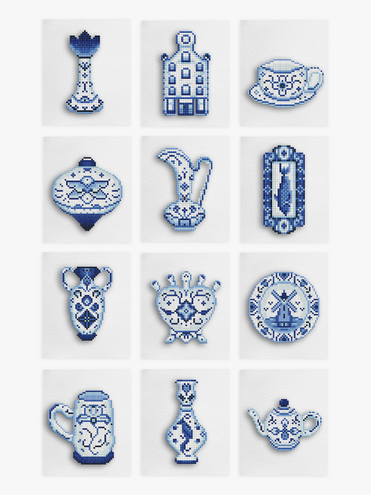 Mini Meesterwerken - Delftsblauw editie (Set van 12)