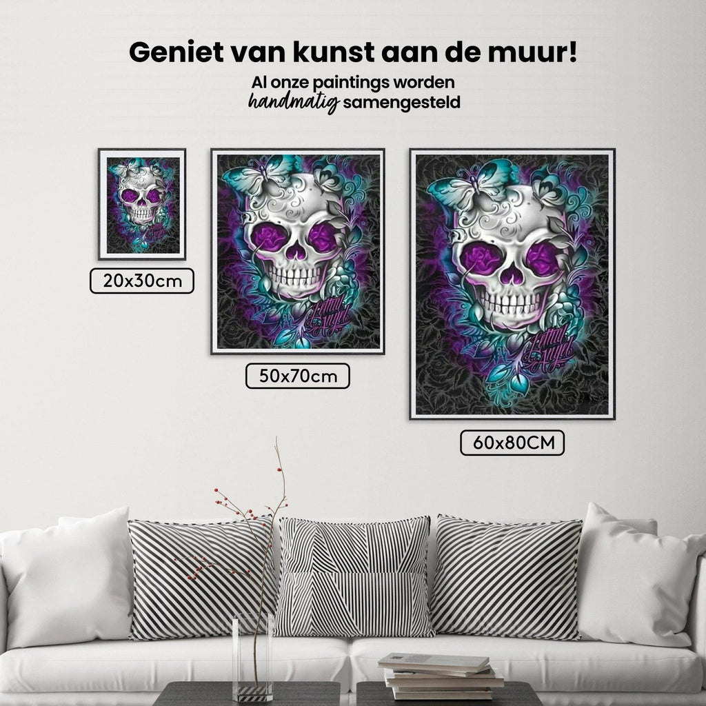 Diamond Painting Bloem Vlinder Schedel - SEOS Shop ®