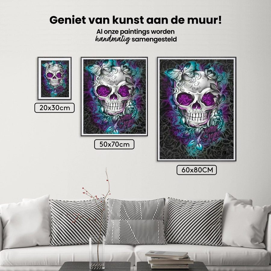 Diamond Painting Bloem Vlinder Schedel - SEOS Shop ®