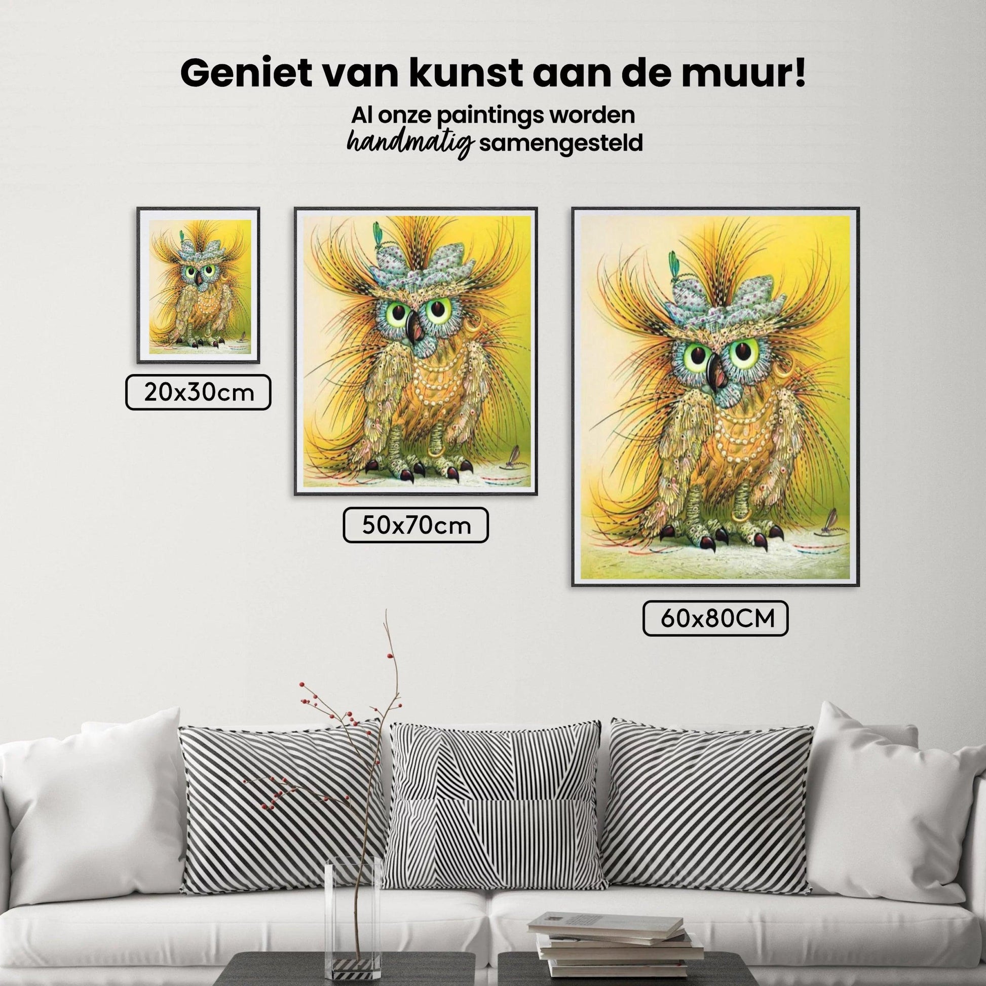Diamond Painting Gele abstracte uil - SEOS Shop ®