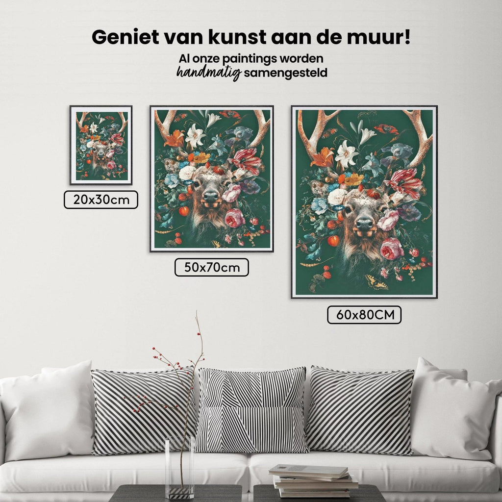 Diamond Painting Hert met bloemen - SEOS Shop ®